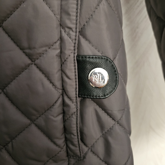 Ralph Lauren Quilted Hooded Puffer Coat in Charcoal M - Picture 3 of 11